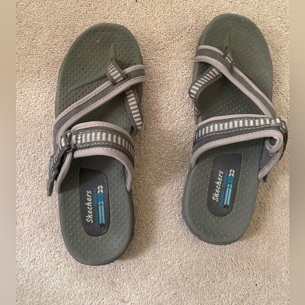 Skechers Reggae Gray Strappy Sandals